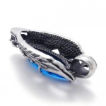 Dragon-head Titanium Pendant with Blue Zircon 21179