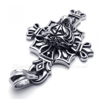 Leopard Titanium Cross Pendant Necklace (Free Chain)-£95 - Titanium ...