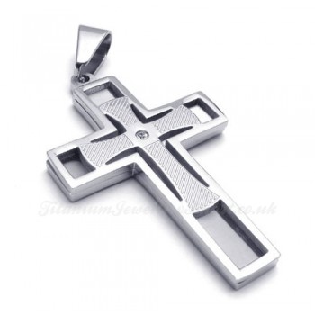 Titanium Cross Pendant Necklace (Free Chain)-£74 - Titanium Jewellery UK
