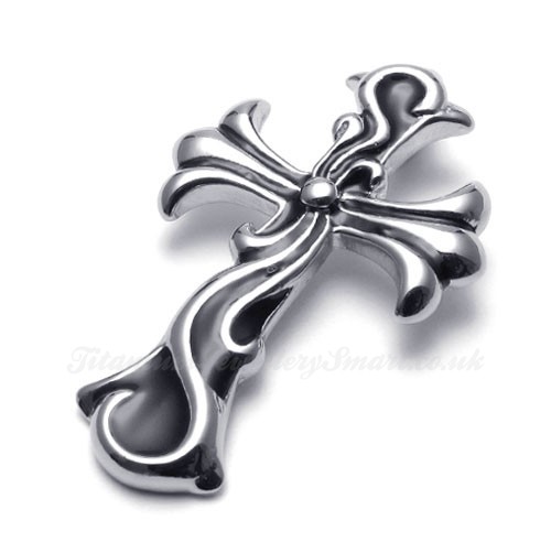 Titanium Cross Pendant Necklace (Free Chain)-£66 - Titanium Jewellery UK