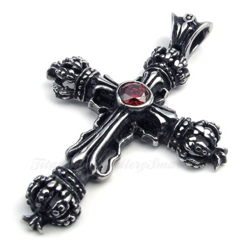 Imperial Crown Titanium Cross Pendant Necklace (Free Chain)-£92 ...