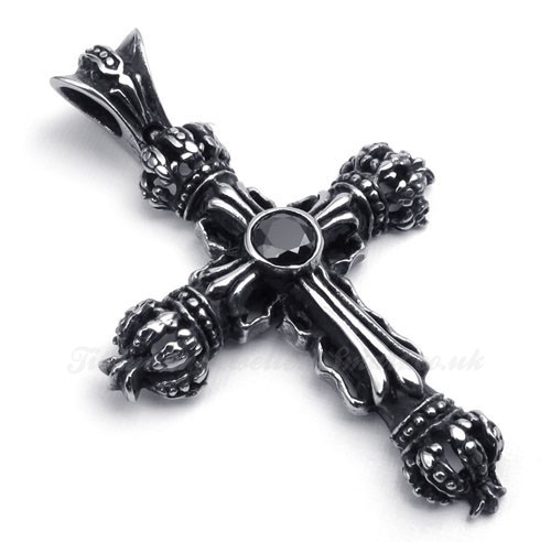 Imperial Crown Titanium Cross Pendant Necklace (Free Chain)-£92 ...
