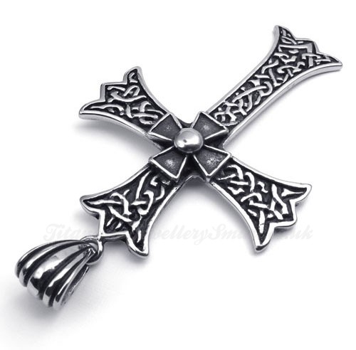 Flower Titanium Cross Pendant Necklace (Free Chain)-£104 - Titanium ...