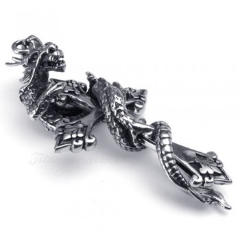 Dragon Titanium Cross Pendant Necklace (Free Chain)-£153 - Titanium ...