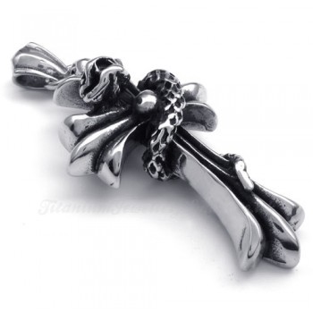 Snake Titanium Cross Pendant Necklace (Free Chain)-£93 - Titanium ...