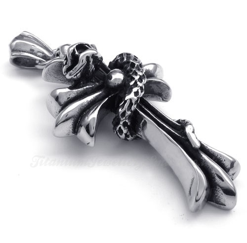 Snake Titanium Cross Pendant Necklace (Free Chain)-£93 - Titanium ...