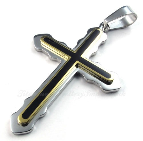 Two Titanium Cross Pendant Necklace (Free Chain)-£71 - Titanium ...
