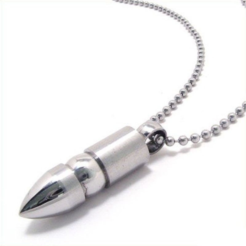 Noble Man Solid Bullet Titanium Steel Necklace -New-