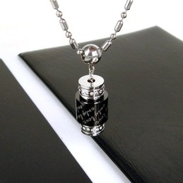 Man Roller 'Only You' Gemstone Titianium Steel Necklace