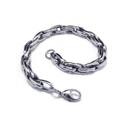 Men's Boy's Silver Charm Pure Titanium Chain Bracelet