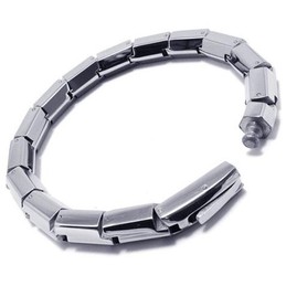 Mens Boys Silver Pure Titanium Charm Bangle Bracelet