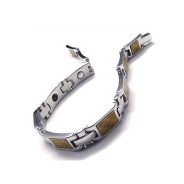 Men's Golden & Silver Pure Titanium Magnetic Bracelet