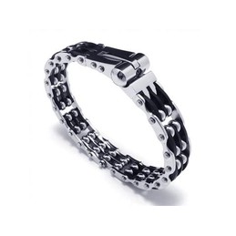 Mens Boys Silver Pure Titanium Bracelet Charm Bangle