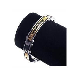 Men's Golden Silver Pure Titanium Charm Bracelet New