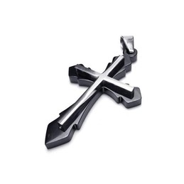 Men's Black Pure Titanium Pendant Cross Necklace (New)