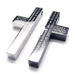 Men's Black Pure Titanium Cross Necklace Pendant (New)
