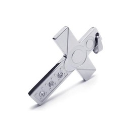 Men's Silver Pure Titanium Necklace Cross Pendant (New)