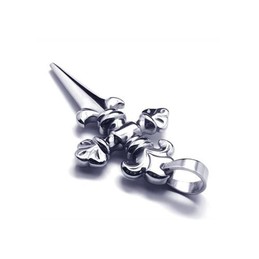 Men's Boys Pure Titanium Cross Sword Pendant Necklace