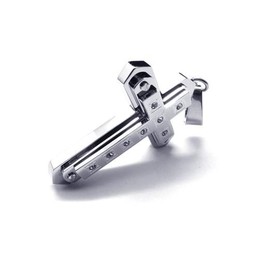 Men Silver Pure Titanium Cross Necklace Pendant Chain