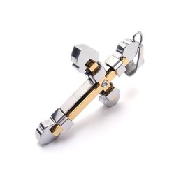 Men's Golden Pure Titanium Cross Necklace Pendant (New)