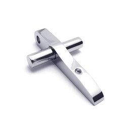 Mens Boys Silver Pure Titanium Necklace Cross Pendant