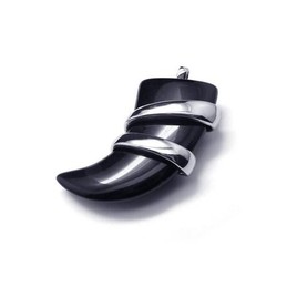 Men's Pure Titanium Onyx Spear Pendant Necklace Chain