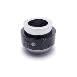 Black Silver Pure Titanium Rings Pendant Necklace (New)