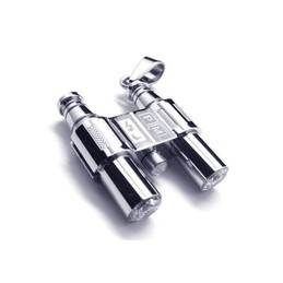 Men's Silver Pure Titanium Telescope Pendant Necklace