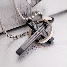 Men's titanium cross necklace
