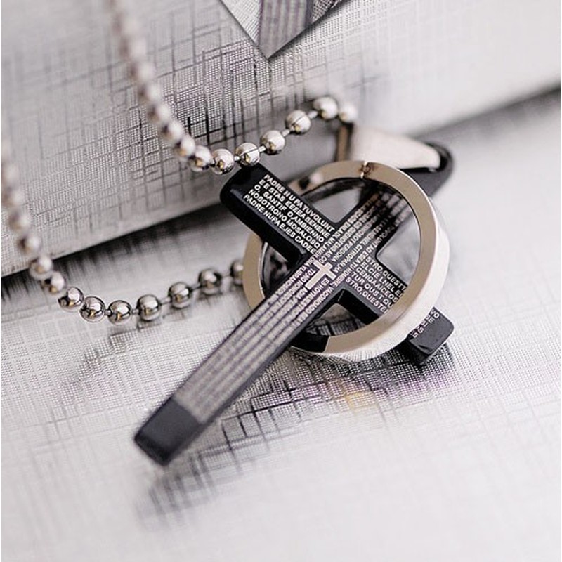Men's titanium cross necklace