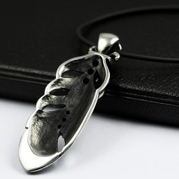 Skull Feathers titanium necklace 2010 Hot Fashion Style