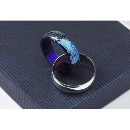 Blue and silver Cross Bible rings titanium pendant and necklace