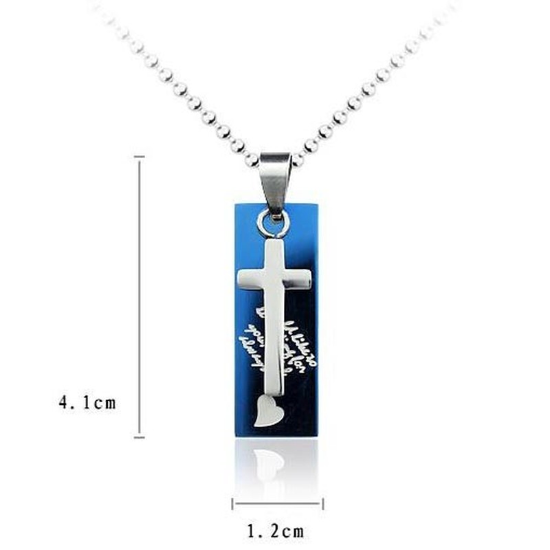 LOVE Sweetheart titanium necklace cross pendant 