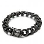 Biker chain with diamond dragon beard buckle bracelet