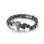 Men's titanium skull bracelet